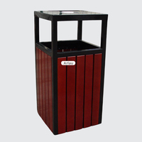 Grand conteneur à ordures en bois d'extérieur personnalisé poubelle à l'extérieur du parc poubelle de rue panier public poubelle de recyclage commerciale