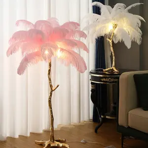 Feather floor lamp living room bedroom simple tree decorative atmosphere floor lamp