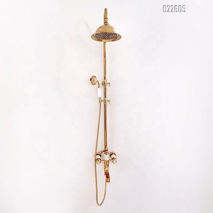 Ensemble de douche en cuivre et or rose, haut de gamme, de luxe rétro, livraison gratuite - Product Image 2