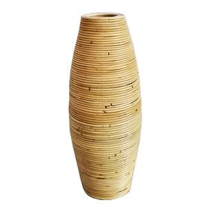 Ornements de <span class=keywords><strong>Vase</strong></span> au sol en rotin Fleurs tissées en soie séchée Salon Restaurant Fenêtre Bouteilles décoratives - Product Image 5