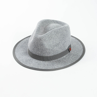 Sombrero Fedora de fieltro de lana 100% con banda de cinta y sombrero de moda de hombre vinculante para personalización de primavera y verano disponible