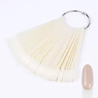 50pcs clair Nature couleur ovale ventilateur Style UV Gel vernis Swatch affichage conseils en plastique manucure outils pour ongles fournitures pratique