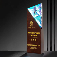 Fabricant Arc-en-ciel Cristal Marbre Trophée Médailles Plaques Trophée Prix Avec Base