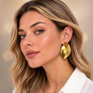 SOUMYA CREATIONS Trendy Gold Plated Brass Water Drop Shape <b>Earrings</b> for Women <b>Fashion</b> Statement Party Jewelry - Product Image 2