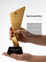 Nouveau trophée créatif en résine cristalline, gravure personnalisée, procédé UV, logo personnalisé, certifié pour les employés exceptionnels et les concours