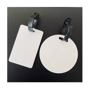 Échantillon <span class=keywords><strong>gratuit</strong></span> de matériaux imprimables d'usine personnalisé double face blanc brillant sublimation blancs étiquette de sac en métal - Product Image 1