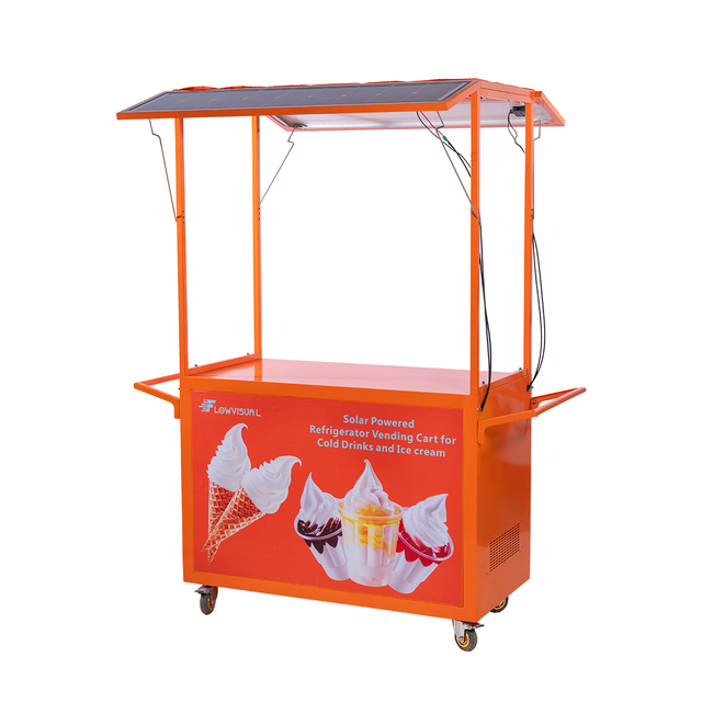 Solar Powered Refrigerator Vending Cart