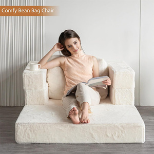 Comfy Bean <b>Bag</b> Chair High Density Foam Foldable Sofa <b>Bed</b> Multi Functional For Sitting Or Lying Down - Product Image 1