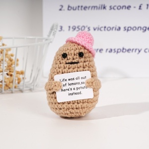 Tay dệt kim Crochet khoai tây búp bê độc đáo tích cực trang trí nội thất quà tặng với mũ đa dạng & thông điệp nâng cao may & dệt đồ chơi - Product Image 4