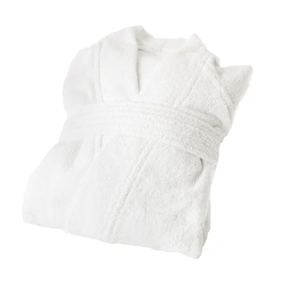 Peignoir en éponge 100% coton de grande qualité, couleur <span class=keywords><strong>blanche</strong></span> de luxe, design de mode vintage pour hommes et femmes, pour l'été, l'automne et le printemps. - Product Image 3