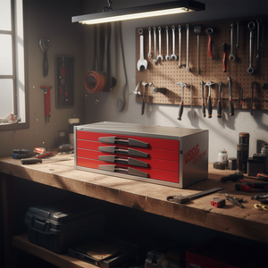 Boîte à outils 5000 CL4N rouge en acier, armoire à tiroirs, rangement et organisation pour atelier et garage - Product Image 3