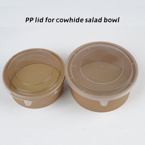OEM/ODM Couvercle en plastique jetable écologique et de qualité alimentaire PET/PP de 150/165/185 mm pour bol en papier kraft rond - Product Image 2