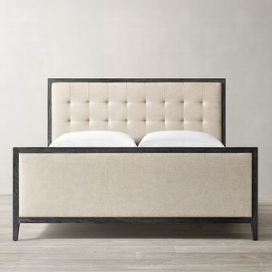 Juegos de muebles de dormitorio con funda para cama con panel de diamantes de tela contemporánea francesa para camas tamaño King y Queen - Product Image 5