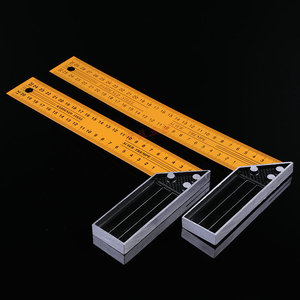 Regla cuadrada de acero pintada de amarillo de 250-300 mm para carpintería y mampostería, herramienta de medición - Product Image 2