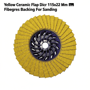 Disque à lamelles en céramique jaune Ttake 115x22 mm avec support en fibre de verre pour ponçage - Product Image 2
