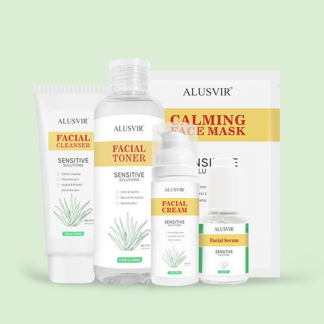 Wholesale Natural Skin Care Product Gently Cleanses Calm Soothe Toner Serum Cream Moisturizer Skin Care Set for Sensitive Skin