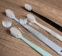 Brosses à dents jetables personnalisées pour hôtels professionnels populaires avec poils en nylon souple et poignée en plastique