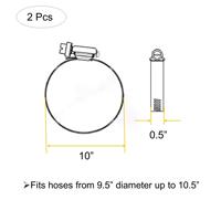Collier de serrage réglable de 6 pouces en acier inoxydable 304 à vis sans fin pour tuyaux et conduites, plage 141mm-165mm