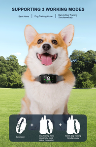 Collier d'entraînement anti-aboiement rechargeable 2-en-1 pour chiens, 8 niveaux de sensibilité, collier d'entraînement par vibration et choc, vente en gros, commande en gros - Product Image 5
