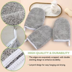 Tampons démaquillants en fibre de <span class=keywords><strong>bambou</strong></span> en <span class=keywords><strong>microfibre</strong></span> à séchage rapide <span class=keywords><strong>gant</strong></span> de nettoyage du visage tissé - Product Image 4