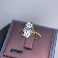Bagues de fiançailles et de mariage Sevena en argent sterling 925 certifié GRA, avec diamant Moissanite taille marquise 7*14mm 3 carats pour femme