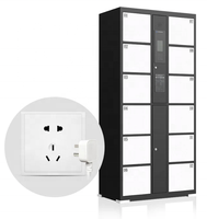 Casier intelligent moderne personnalisable en acier pour supermarché, avec système de stockage numérique et de paiement par pièces