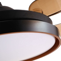 Ventilateur de plafond intelligent LED à moteur DC de haute qualité personnalisé avec lumière pour bureau, hôtel, chambre à coucher - Design moderne, télécommande