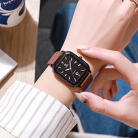 Montre à quartz de style français, esthétique raffinée, grand cadran, boîtier en alliage écologique, bracelet en silicone, design élégant