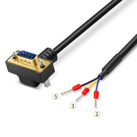 Cable Serial DB9 en Ángulo Recto de 90 Grados, Contactos Chapados en Oro, RS232, 9 Pines, 3 Hilos, Cable de Conexión a Terminal