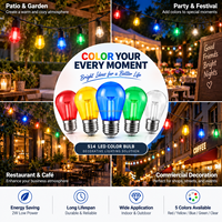 Ampoule LED colorée S14 2W E27 110V 220V, colonne de guidage lumineux décorative pour guirlandes de patio, fêtes, festivals et éclairage de jardin