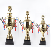 Trofeos de premios de oro y plata de metal personalizados de gran venta del fabricante de Wenzhou, impresión UV para ferias comerciales y bienvenidas
