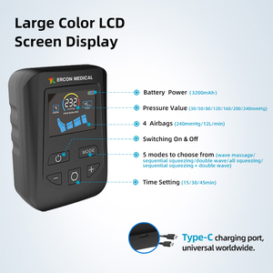 Bottes de récupération pour massage des jambes à compression d'air Masseur des pieds pour la circulation des caillots sanguins Pressothérapie Massage lymphatique - Product Image 4