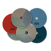 Almohadillas de diamante de calidad superior 7 Setp 3 colores 4 "100MM almohadilla de pulido de diamante disco de molienda para cuarcita/mármol