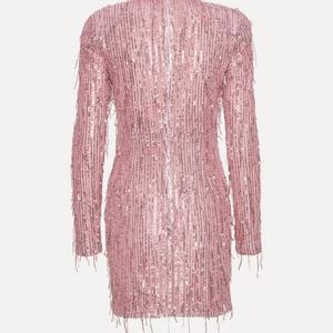 ชุดเดรสสั้นแขนยาวประดับเลื่อมวิบวับสำหรับผู้หญิง สไตล์เซ็กซี่ เหมาะสำหรับออกงานกลางคืน ปี 2025 - Product Image 5