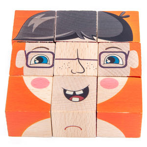 Jeu de 16 jouets en <span class=keywords><strong>bois</strong></span> Montessori pour bébés et tout-petits : Puzzle de voyage, blocs de construction cognitifs, dominos en boîte métallique - Product Image 4