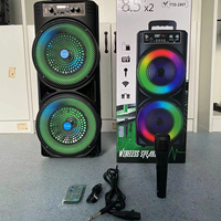 Sistema de Sonido PA Portátil Recargable Inalámbrico con Luces LED para Fiestas, Altavoz de 8 Pulgadas con Woofer, Altavoz Karaoke
