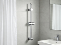 Barre de douche murale moderne en acier inoxydable 201 chromé avec support réglable pour douchette à main