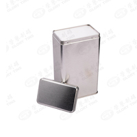 Boîte en fer blanc rectangulaire recyclable, emballage en fer blanc uni, boîte personnalisée pour biscuits, bonbons, thé, chocolat, cadeaux