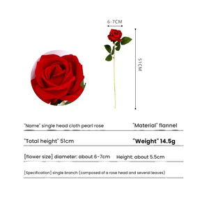 Wedding Silk <b>Artificial</b> Flowers <b>Bouquet</b> Arrangement Red Velvet Rose Centerpiecett Single Red Rose for Halloween Valentine's Day - Product Image 5