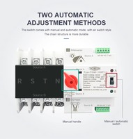 4P 3 Phase Din Rail ATS 4 fils pour PV et onduleur Sélecteur de Transfert Automatique Double Puissance Sans Interruption 63A 100A 125A