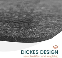 Chemin de table lavable en feutre découpé au laser de 100x30 cm avec étiquette en cuir pour table à manger