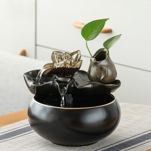 Pecera de Cerámica de Estilo Chino con Cascada y Bomba de Circulación Automática, Decoración para Mesa de Oficina - Product Image 3