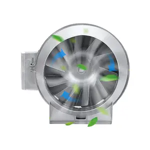 Sessiz Dc Ec Ac yüksek sıcaklık 2 inç 4 inç 6 inç 8 inç 12 inç egzoz Inline kanal Fan hız kontrol cihazı ile