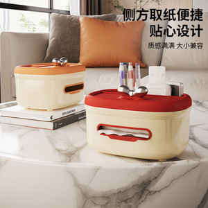 Multi Functional Tissue Box With Phone Stand And Storage Compartments For Living Room Tabletop Use - Product Image 2