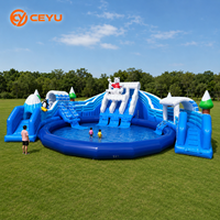 Parc aquatique gonflable Ceyu pour projets commerciaux de location, installations de divertissement extérieur, château gonflable avec toboggan et piscine