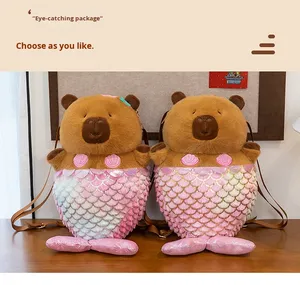 Peluche Capybara Personnalisée Mignonne 35/50/80cm avec Queue de Sirène pour Chambre d'Enfant ou Salle de Jeux – Cadeau Idéal - Product Image 2