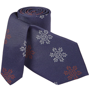 Ensemble de deux cravates classiques joyeux Noël flocon de neige pour hommes 100% Pure <span class=keywords><strong>soie</strong></span> impression numérique Style décontracté Sublimation cravates - Product Image 4