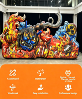 Mur gonflable personnalisé avec logo, modèle gonflable de marque pour événement promotionnel, panneau publicitaire gonflable avec éclairage LED