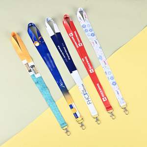 Venta al por mayor precio barato sublimación en blanco logotipo personalizado RPET poliéster cordón - Product Image 1