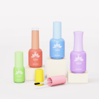 Botol Kutek Kosong Grosir Bulat 10ml 15ml Logo Kustom Set Kemasan Kaca Gel Builder